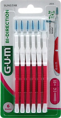 Gum Bi-Direction Periuțe Interdentare 1.2mm Fine 6 Pieces (2614) - Img 1