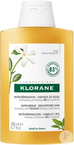 Klorane Şampon After-Sun Hrănitor Tamanu Bio Și Monoï 200ml - Img 1