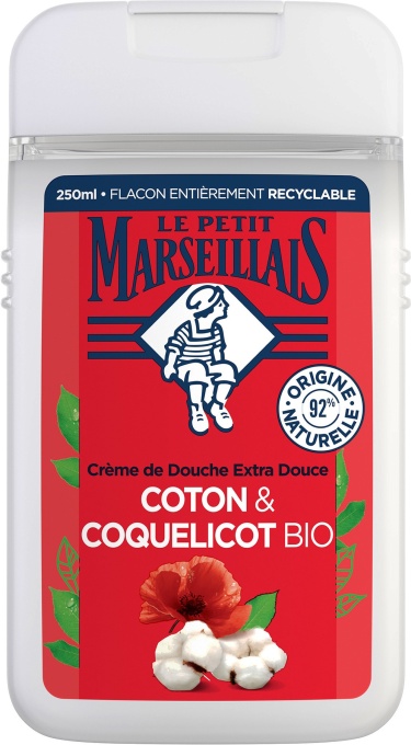 Le Petit Marseillais Cremă De Duș Extra Delicată Lapte De Bumbac Si Mac Flacon 250ml - Img 1