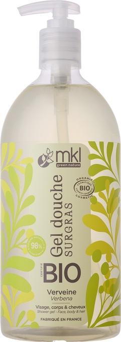 MKL Green Nature Gel De Duș Surgras Organic Verbena Pentru Față Corp Și Păr 1L - Img 1