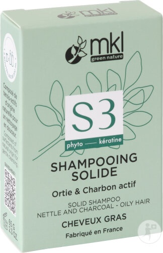 MKL Green Nature Șampon Solid Cu Urzică Și Cărbune Pentru Păr Gras Bio 65g - Img 1
