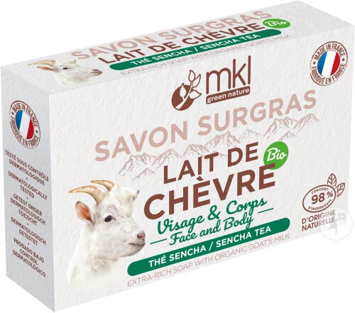 MKL Green Nature Săpun Solid Cu Lapte De Capră Bio Îmbogățit Cu Ceai Sencha 100g - Img 1