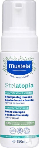 Mustela Bébé-Enfant Stelatopia Șampon Spumă Pentru Bebeluși Piele Cu Tendință Atopică 150ml - Img 1