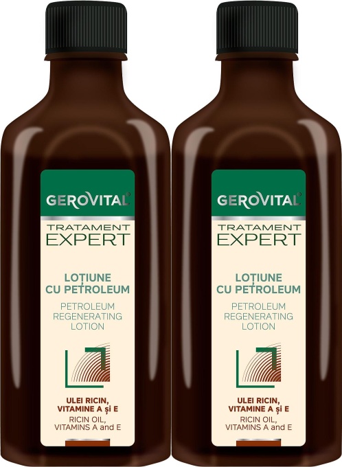 Pachet Gerovital Tratament Expert Loțiune Regenerantă Cu Petroleum 2x100ml - Img 1