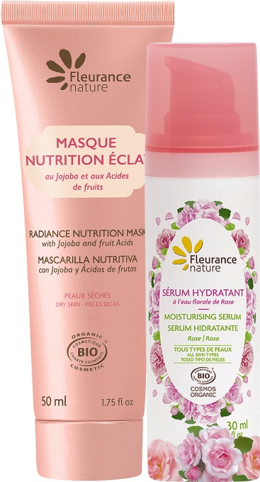 Pachet Mix&amp;Match Fleurance Nature Nutrition Éclat Masca Bio + Ser Hidratant - Img 1