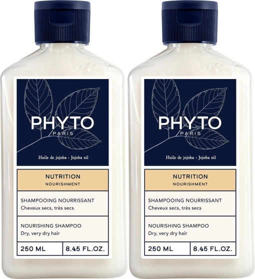 Pachet Phyto Nutriție Șampon Hrănitor Păr Uscat Foarte Uscat 2x250ml - Img 1
