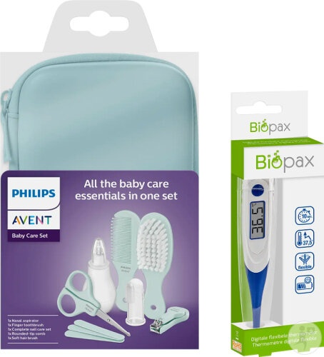 Philips Avent Trusă De Îngrijire Pentru Bebe Cu Termometru Biopax SCH401/21 1 Set - Img 1