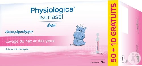 Physiologica Isonasal Bébé Soluție Spălături Nazale Și Oculare 50x5ml + 10 Doze Cadou - Img 1