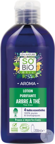 So'Bio Étic Aroma Loțiune Purifiantă Cu Arbore De Ceai Bio 200ml - Img 1