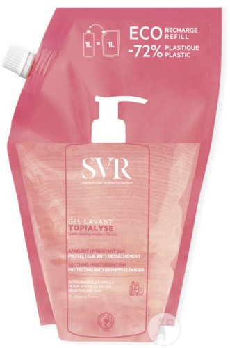 SVR Topialyse Gel De Curatare Calmant Și Hidratant 24h Reutilizabil 1l - Img 1