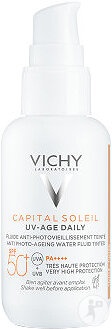Vichy Capital Soleil UV-Age Daily Fluid Solar Anti-Îmbătrânire Colorat SPF50+ Flacon Cu Pompiță 40ml - Img 1