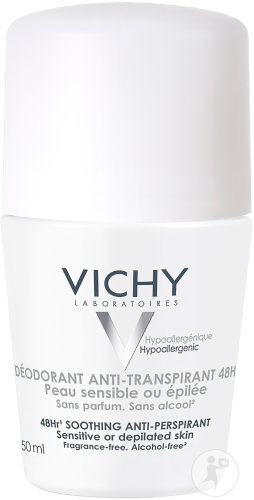 Vichy Deodorant Antiperspirant 48h Pentru Piele Sensibilă Sau Epilată Roll-On 50ml - Img 1