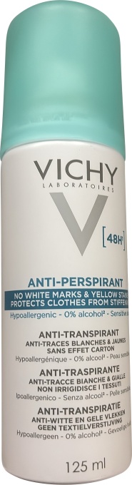 Vichy Deodorant Transpirație Intensă Anti-Urme 48h Spray 125ml - Img 1