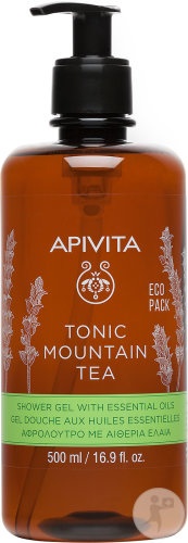 Apivita Thé De Munte Gel De Dus Cu Uleiuri Esentiale Ecopack 500ml - Img 1