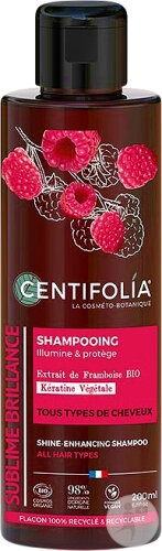Centifolia Șampon Pentru Strălucire Cu Extract De Zmeură Toate Tipurile De Păr Flacon 200ml - Img 1