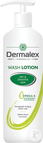 Dermalex Loțiune De Spălare Pentru Piele Uscată Și Sensibilă Cu Pompiță 250ml - Img 1