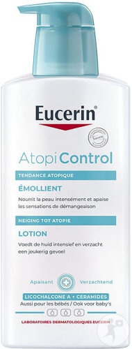 Eucerin AtopiControl Loțiune Emolientă Piele Uscată Cu Tendință Atopică Flacon Cu Pompă 400ml - Img 1
