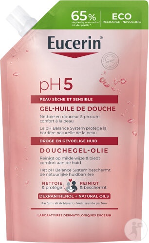 Eucerin Ph5 Gel-Ulei De Duș Pentru Piele Uscată Și Sensibilă Rezervă 400ml - Img 1