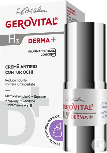 Gerovital H3 Derma+ Cremă Antirid Contur Ochi 15ml - Img 1
