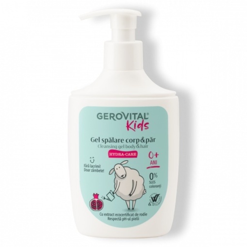 Gerovital Kids Gel Spălare Corp Și Păr Hydra-Care 300ml - Img 1