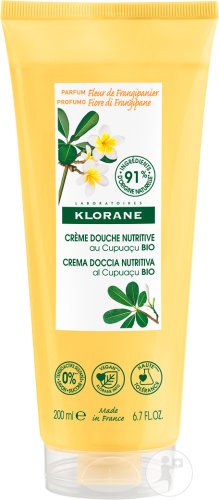 Klorane Cupuaçu Bio Cremă De Duș Nutritivă Cu Floare De Frangipani 200ml - Img 1