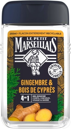Le Petit Marseillais Gel De Duș Bărbați 4în1 Ghimbir Și Lemn De Chiparos Flacon 250ml - Img 1