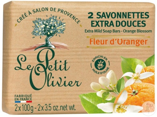 Le Petit Olivier Săpun Extra Delicat Floare Portocal 2x100g - Img 1