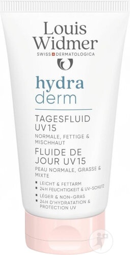 Louis Widmer Hydraderm Fluid De Zi SPF15 Fără Parfum Tub 50ml - Img 1