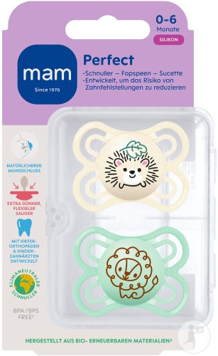 Mam Perfect Suzetă Silicon Bebeluși 0‑6 Luni Unisex 2 Bucăți - Img 1