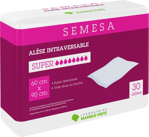 Marque Verte Semesa Aleză Impermeabilă Superabsorbantă 60x90cm 30 Bucăți - Img 1
