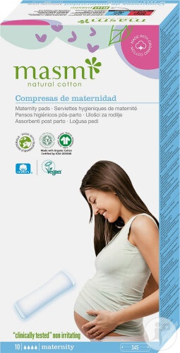 Masmi Maternity Absorbante Bumbac Bio 10 10 Bucăți - Img 1