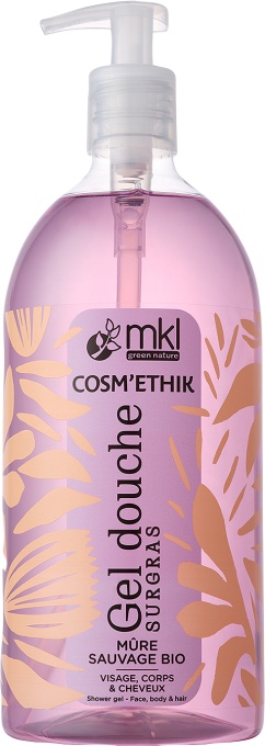MKL Green Nature Cosm'Ethik Gel De Duș Rehidratant Mure Sălbatice Organic 1l - Img 1