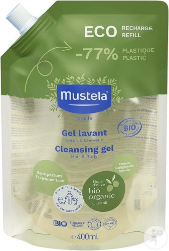 Mustela Gel De Spălare Pentru Corp Și Păr Eco Bio 400ml - Img 1