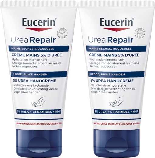 Pachet Eucerin UreaRepair Plus Cremă De Mâini 5% Uree Piele Uscată Și Aspră 2x75ml - Img 1