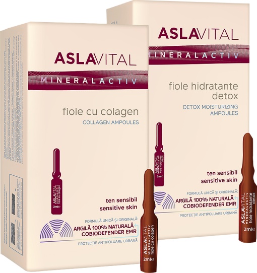 Pachet Mix&amp;Match Aslavital Fiole Hidratante + Aslavital Fiole Cu Colagen - Img 1