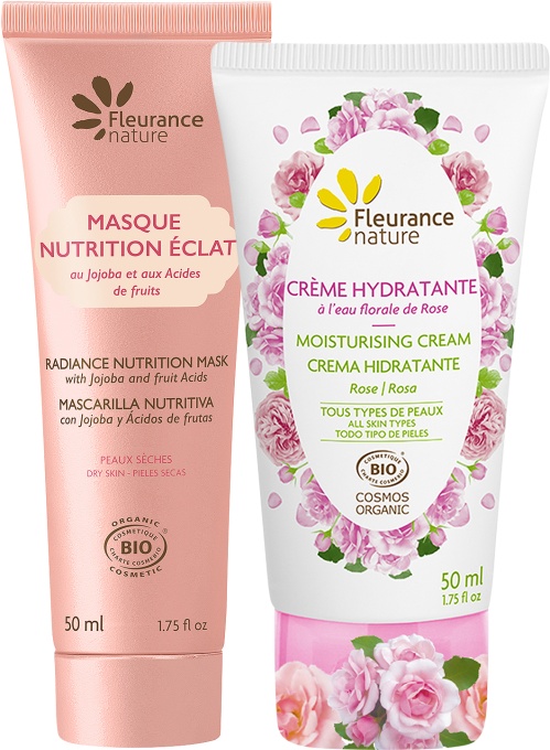 Pachet Mix&amp;Match Fleurance Nature Nutrition Éclat Mască Bio + Cremă Hidratantă - Img 1