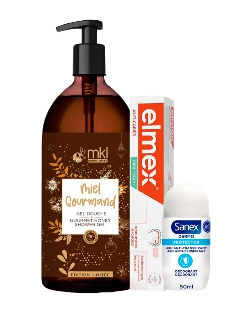 Pachet Mix&amp;Match Igienă MKL Green Nature Gel De Duș + Elmex Pastă Dinți + Sanex Deodorant Antiperspirant 3 Produse - Img 1