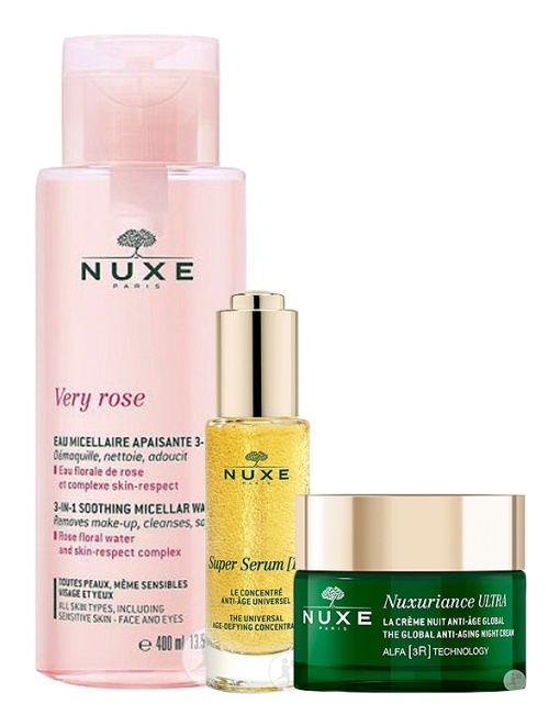 Pachet Mix&amp;Match Nuxe Very Rose Apă Micelară + Super Serum [10] + Nuxuriance Anti-Âge 3 Produse - Img 1