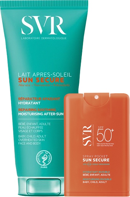 Pachet Mix&Match SVR Sun Secure Spray Cu Protecție Solară + Sun Secure Lapte Hidratant După Expunerea La Soare