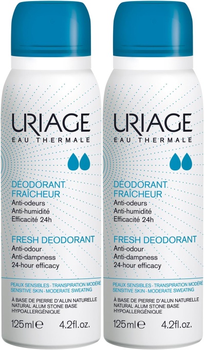 Pachet Uriage Deodorant Prospețime Anti-Mirosuri Anti-Umiditate Piele Sensibilă 2x125ml - Img 1