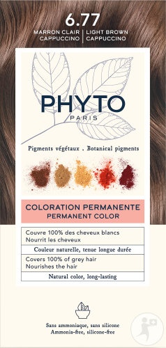 Phyto Phytocolor Vopsea Permanentă 6.77 Maro Deschis Cappuccino 1 Kit - Img 1