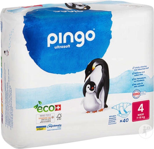 Pingo Scutece Ecologice De Unică Folosință Mărimea 4 Maxi 40 Bucăți - Img 1