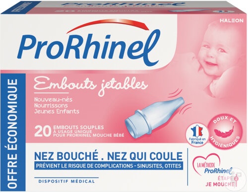 ProRhinel Rezerve de unică folosință, moi, pentru aspirator nazal bebeluși 20 bucăți - Img 1