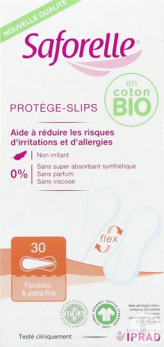Saforelle Protecții Flexibile Și Extra-Subțiri Din Bumbac Bio 30 Bucăți - Img 1