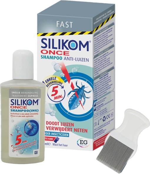 Silikom Once Șampon Anti-Păduchi 200ml + Pieptene Gratuit - Img 1