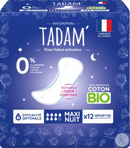 Tadam Absorbante Eco Noapte Pentru Incontinență Ușoară 12 Bucăți - Img 1