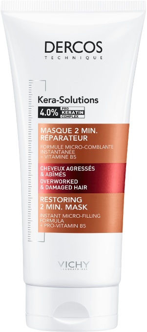Vichy Dercos Kera-Solutions Mască 2 Minute Reparatoare Păr Agresat Și Deteriorat Tub 200 ml - Img 1