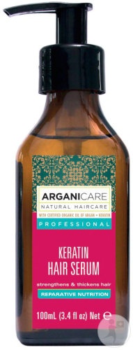 Arganicare Ser Reparator Și Nutritiv Cu Keratină Flacon Cu Pompiță 100ml - Img 1