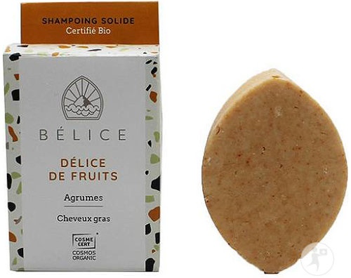 Bélice Délice De Fruits Șampon Solid Pentru Păr Gras Cu Citrice Bio 85g - Img 1