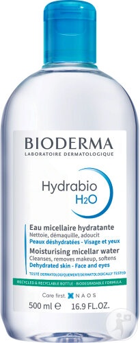 Bioderma Hydrabio H2O Apă Micelară Demachiantă Pentru Ten Deshidratat 500ml - Img 1